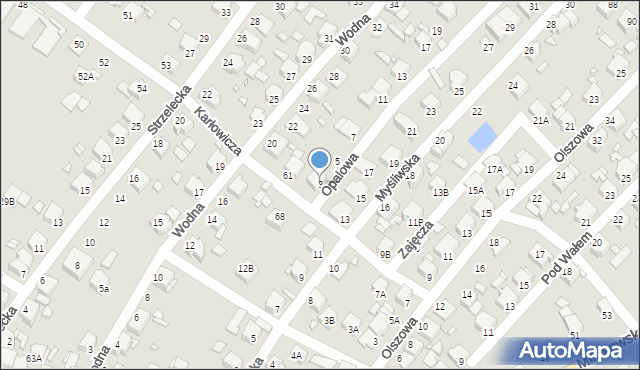 Rybnik, Opalowa, 3, mapa Rybnika