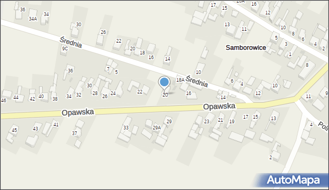 Samborowice, Opawska, 20, mapa Samborowice