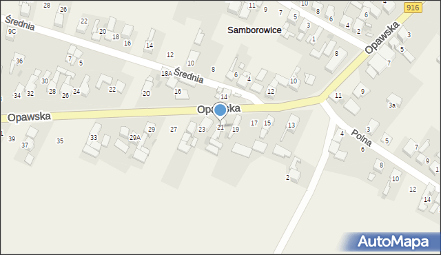Samborowice, Opawska, 21, mapa Samborowice