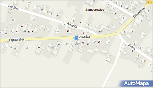 Samborowice, Opawska, 23, mapa Samborowice