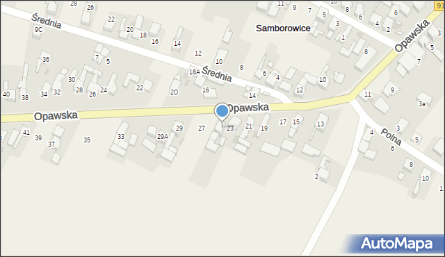 Samborowice, Opawska, 25, mapa Samborowice