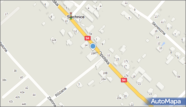 Siechnice, Opolska, 14A, mapa Siechnice