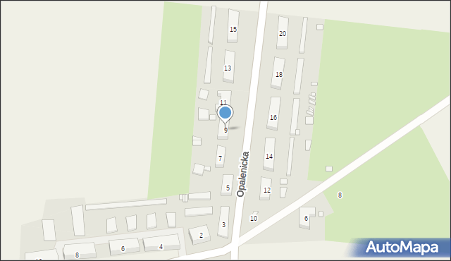 Sielinko, Opalenicka, 9, mapa Sielinko