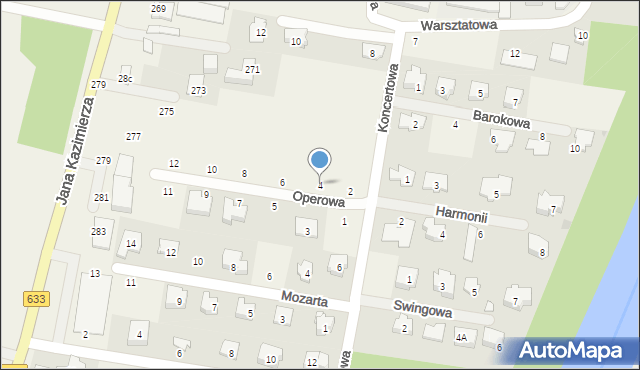 Stanisławów Pierwszy, Operowa, 4, mapa Stanisławów Pierwszy