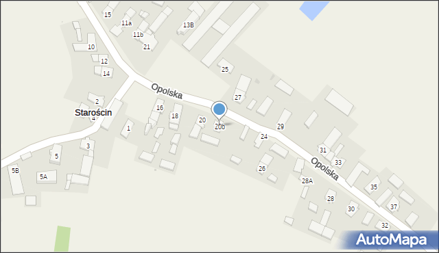 Starościn, Opolska, 20b, mapa Starościn