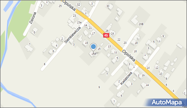 Stradunia, Opolska, 15A, mapa Stradunia