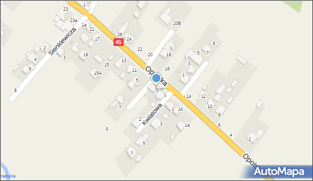Stradunia, Opolska, 3, mapa Stradunia