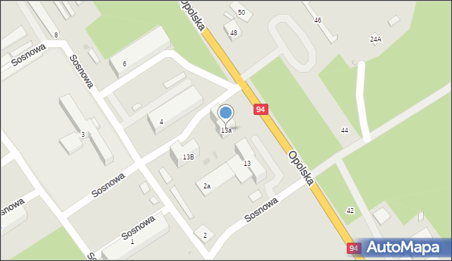 Strzelce Opolskie, Opolska, 13a, mapa Strzelce Opolskie