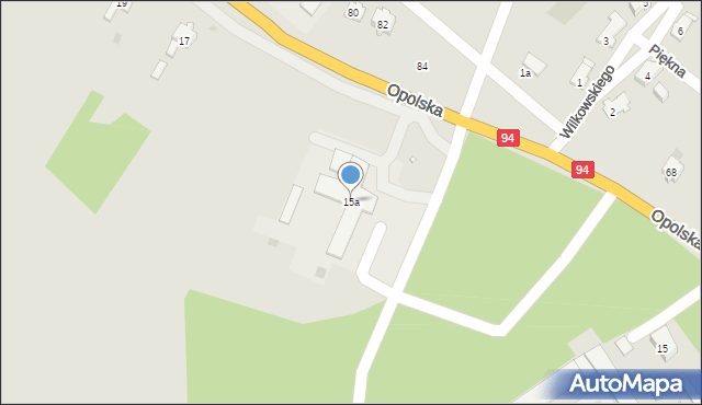 Strzelce Opolskie, Opolska, 15a, mapa Strzelce Opolskie