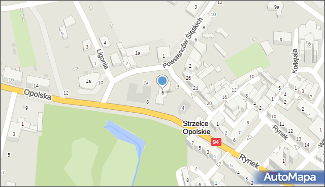 Strzelce Opolskie, Opolska, 6, mapa Strzelce Opolskie