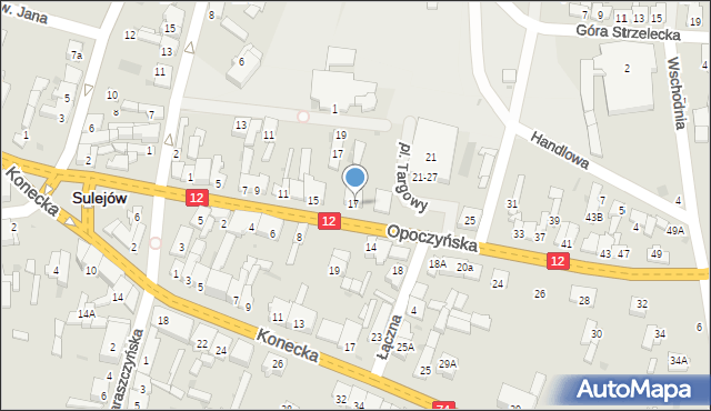 Sulejów, Opoczyńska, 19, mapa Sulejów