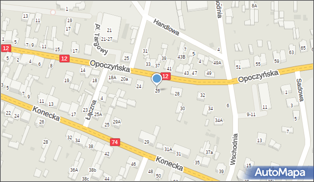 Sulejów, Opoczyńska, 26, mapa Sulejów