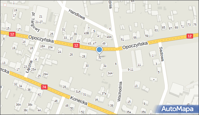 Sulejów, Opoczyńska, 32, mapa Sulejów