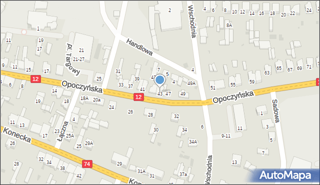 Sulejów, Opoczyńska, 45, mapa Sulejów