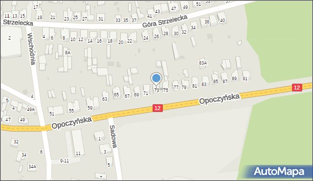 Sulejów, Opoczyńska, 73, mapa Sulejów