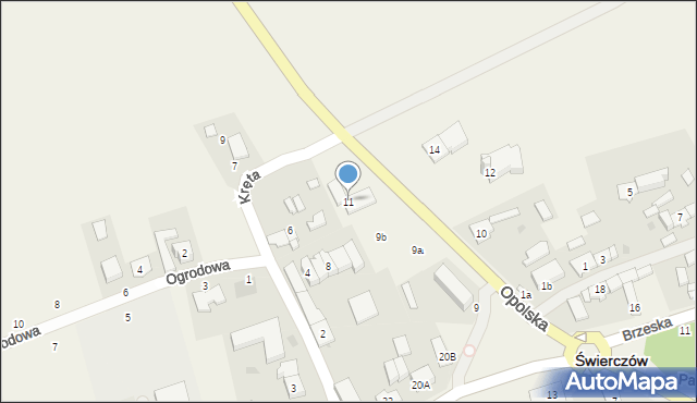 Świerczów, Opolska, 11, mapa Świerczów