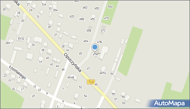 Tomaszów Mazowiecki, Opoczyńska, 47A, mapa Tomaszów Mazowiecki