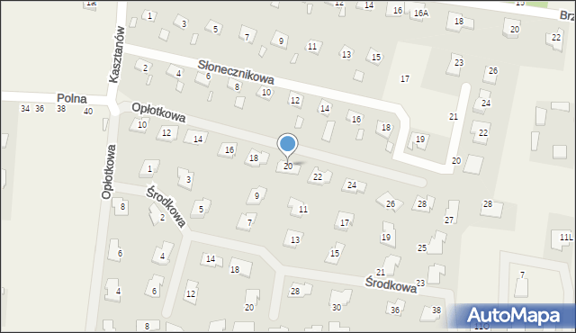 Ustanów, Opłotkowa, 20, mapa Ustanów