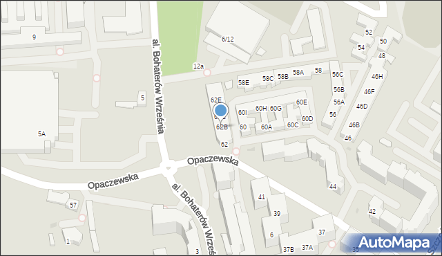 Warszawa, Opaczewska, 62B, mapa Warszawy