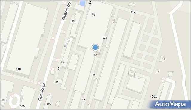 Warszawa, Opackiego Wojciecha, 8a, mapa Warszawy