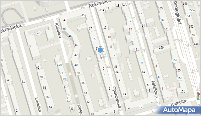 Warszawa, Opoczyńska, 11, mapa Warszawy