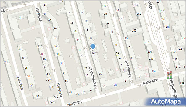 Warszawa, Opoczyńska, 4A, mapa Warszawy