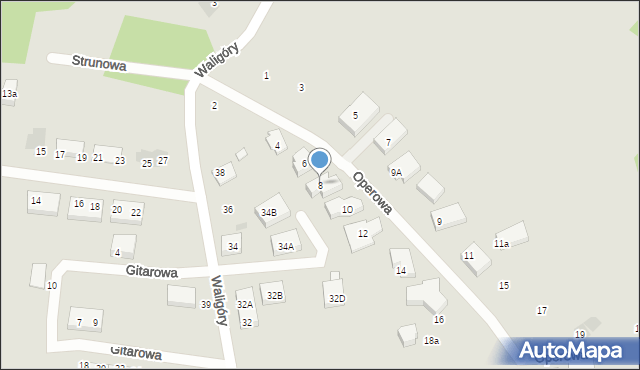 Warszawa, Operowa, 8, mapa Warszawy