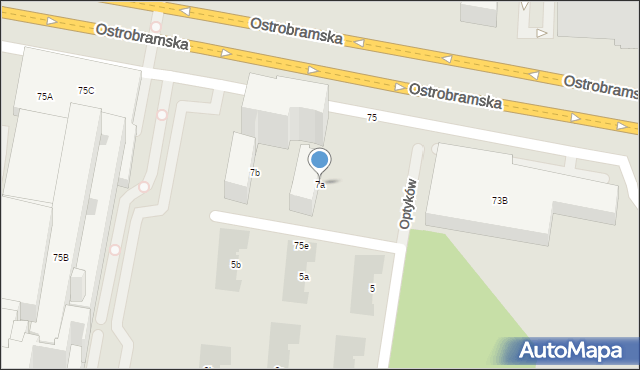 Warszawa, Optyków, 7a, mapa Warszawy