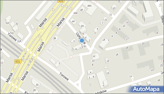 Warszawa, Optyczna, 1, mapa Warszawy