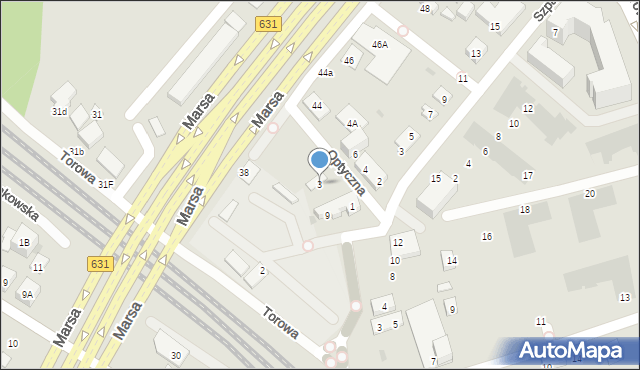 Warszawa, Optyczna, 3, mapa Warszawy