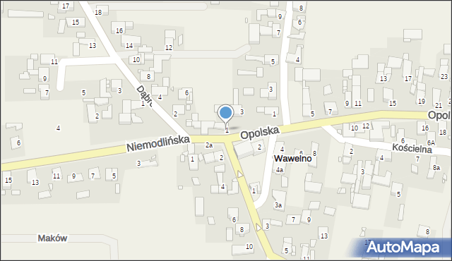 Wawelno, Opolska, 1, mapa Wawelno