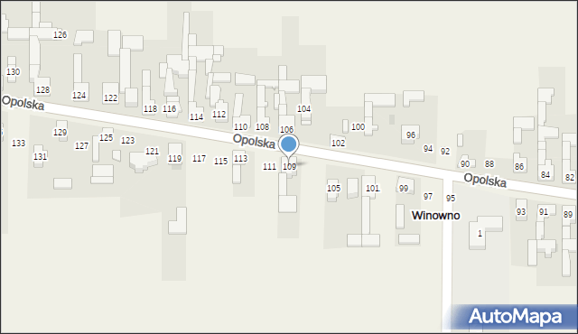 Winowno, Opolska, 109, mapa Winowno