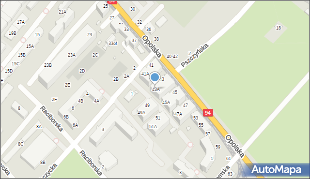 Wrocław, Opolska, 43A, mapa Wrocławia