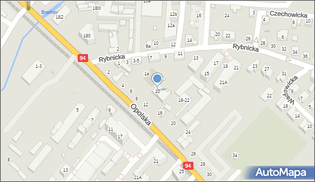 Wrocław, Opolska, 10, mapa Wrocławia