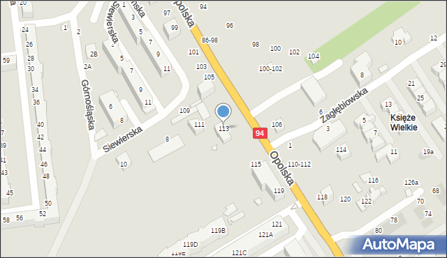 Wrocław, Opolska, 113, mapa Wrocławia