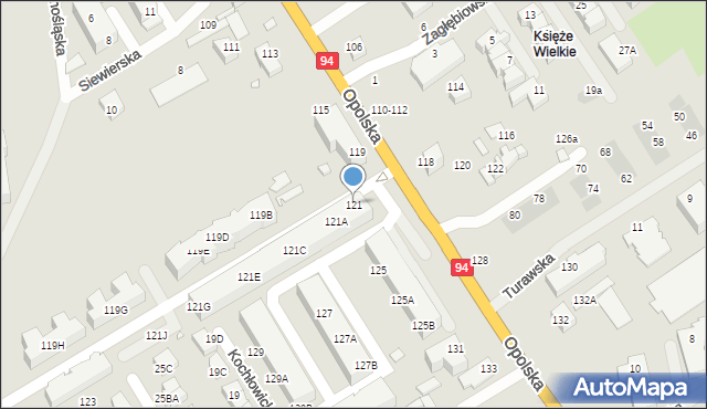 Wrocław, Opolska, 121, mapa Wrocławia