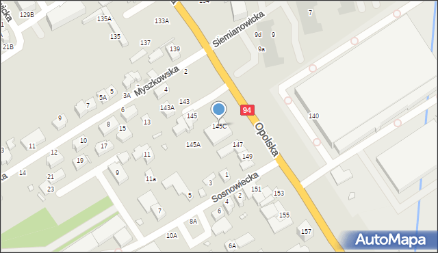 Wrocław, Opolska, 145C, mapa Wrocławia