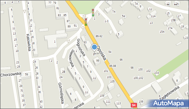 Wrocław, Opolska, 97, mapa Wrocławia