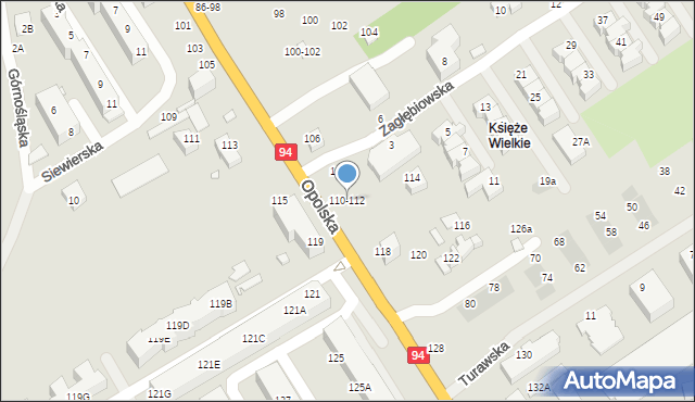 Wrocław, Opolska, 110-112, mapa Wrocławia