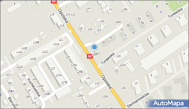 Wrocław, Opolska, 128, mapa Wrocławia