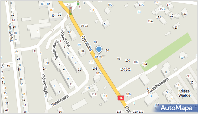 Wrocław, Opolska, 86-98, mapa Wrocławia