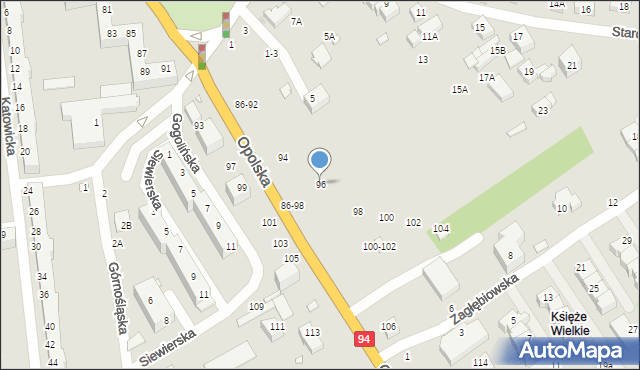 Wrocław, Opolska, 96, mapa Wrocławia