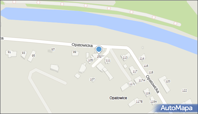 Wrocław, Opatowicka, 101, mapa Wrocławia
