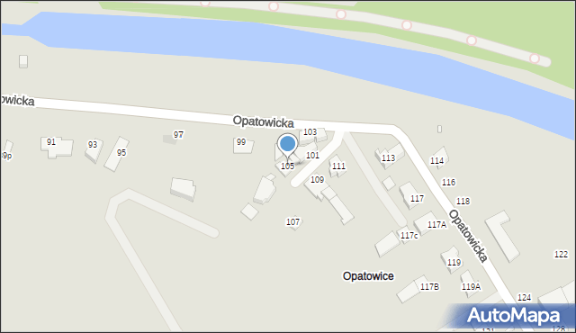 Wrocław, Opatowicka, 105, mapa Wrocławia