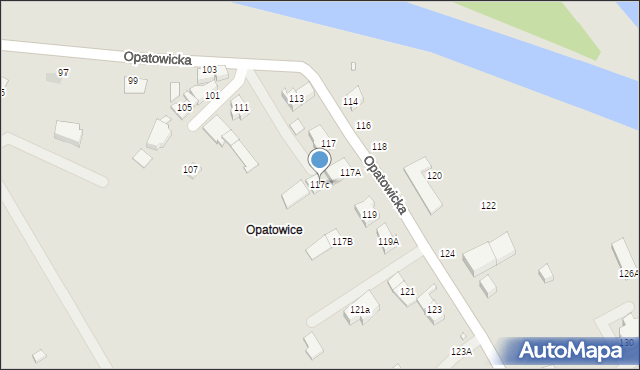 Wrocław, Opatowicka, 117c, mapa Wrocławia