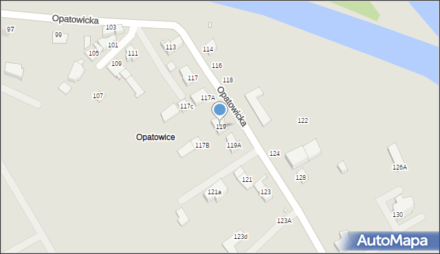 Wrocław, Opatowicka, 119, mapa Wrocławia