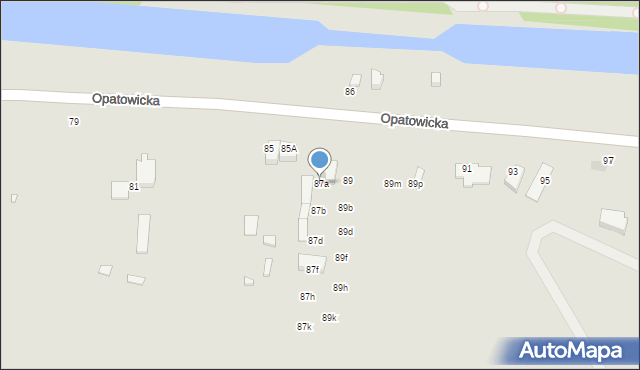 Wrocław, Opatowicka, 87a, mapa Wrocławia