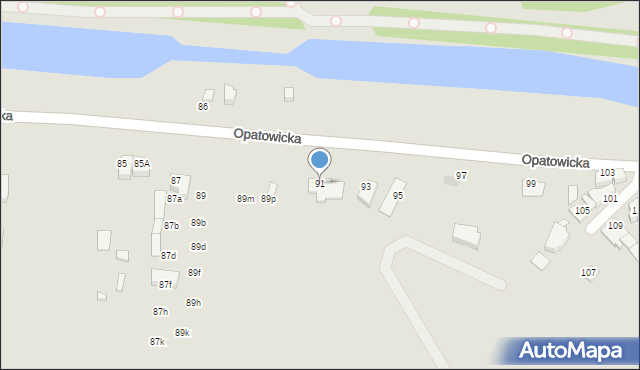 Wrocław, Opatowicka, 91, mapa Wrocławia