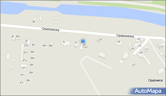 Wrocław, Opatowicka, 95A, mapa Wrocławia