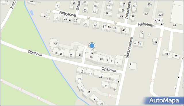 Wrocław, Opalowa, 14, mapa Wrocławia